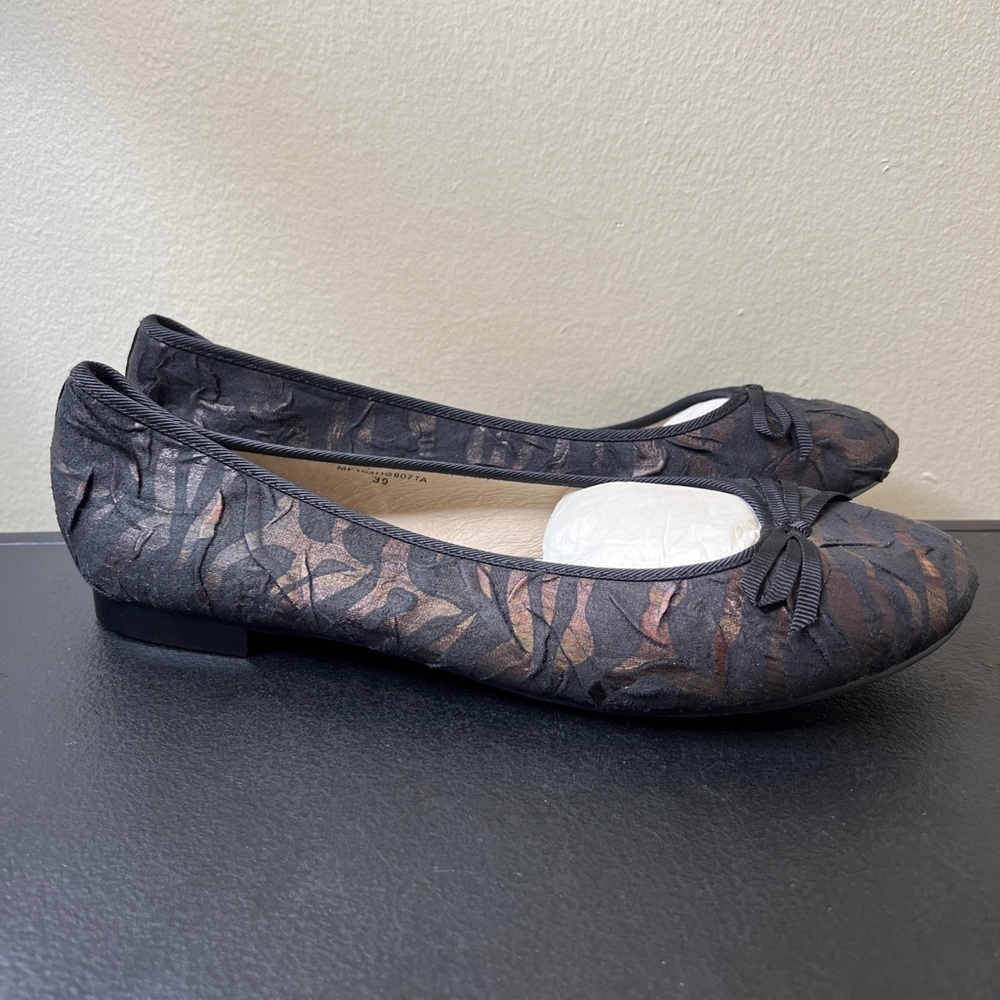 Maud Frizon Animal Print Ballet Flats Metallic Leather NWOB Women’s 39 US 9 🌹